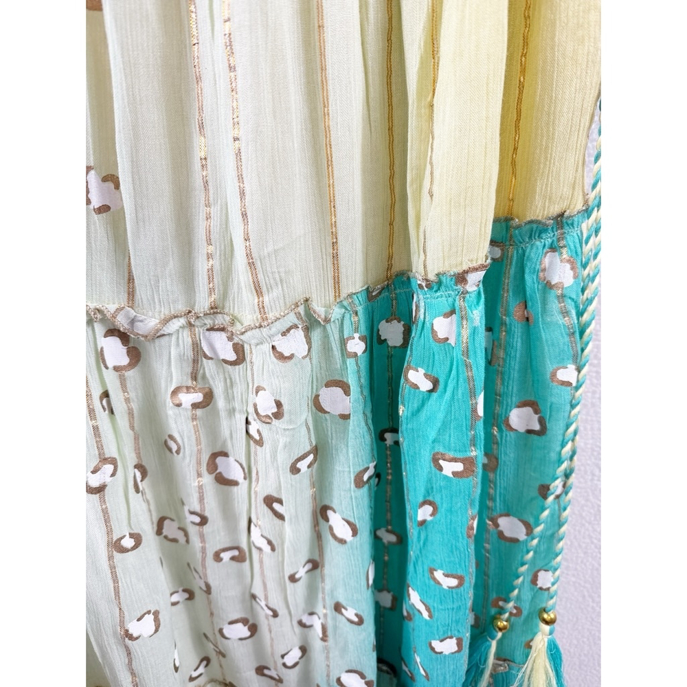 NWT High-End Boutique Maxi Dress w/ Gold Accents S/M Adjustable - Picture 4 of 8